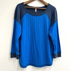 Free People Intimately Rebel Heart Pullover in blue marin stripes casual small